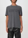 Golden Goose Anthracite Grey Vintage-effect T-shirt Men In Animal Print
