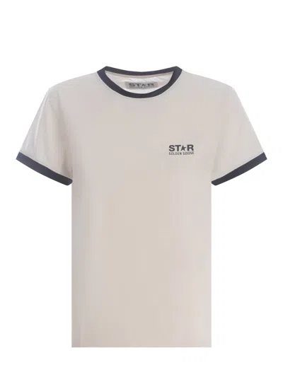 Golden Goose T-shirt  Star Made Of Cotton In Avorio/nero