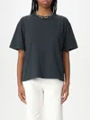 Golden Goose Anthracite Grey T-shirt With Crystals In Black