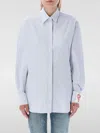 Golden Goose Striped Boyfriend Button-front Shirt In Blau