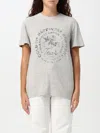 Golden Goose Gray Cotton Graphic Print T-shirt In Grau