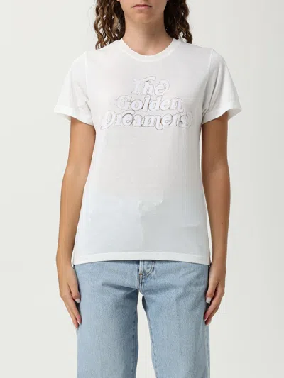 Golden Goose T-shirt  Woman Color White In Burgundy