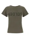 Golden Goose Doris Cotton T-shirt With Logo Detail In Green