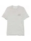 Golden Goose `journey` Regular T-shirt With Lettering Print In Grey