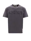 Golden Goose Logo Distressed Cotton Jersey T-shirt In Grey