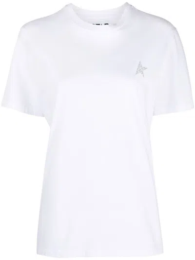 GOLDEN GOOSE COTTON T-SHIRT WITH CONTRASTING STAR LOGO PRINT