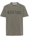 Golden Goose Golden Regular Distressed Cotton T-shirt In Green