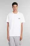 Golden Goose White Cotton T-shirt With Logo In Neutral