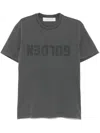Golden Goose T-shirt In White Cotton With Iconic Logo Star In Gray