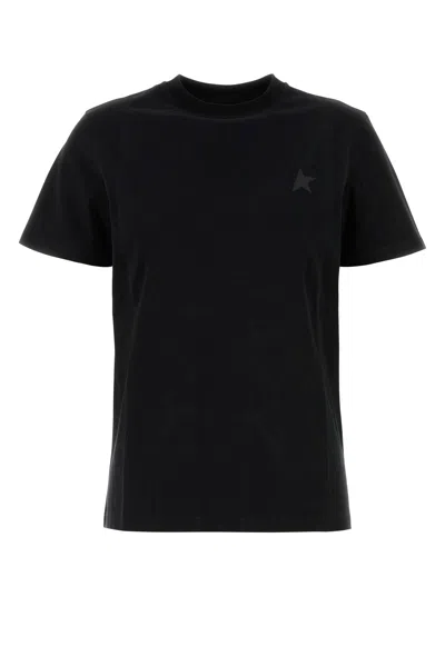 GOLDEN GOOSE GOLDEN GOOSE DELUXE BRAND BLACK COTTON T-SHIRT