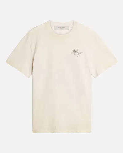 Golden Goose Crew-neck Graphic-print T-shirt In White