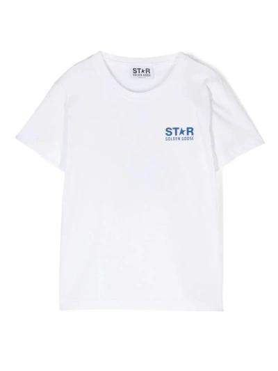 Golden Goose Kids' Star-print Cotton T-shirt In White