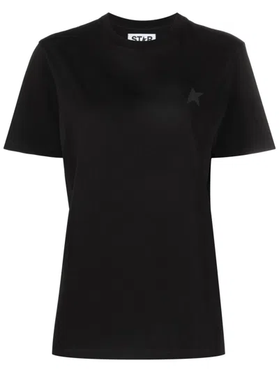 Golden Goose T-shirt Star Collection Con Stella Tono Su Tono In Black