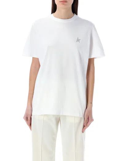 Golden Goose T-shirt Star Crystal In White