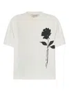 Golden Goose White T-shirt With Rose In White