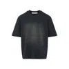 Golden Goose Washed Black Embroidered Logo T-shirt In Black
