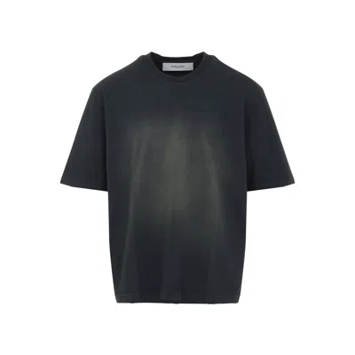 Golden Goose Washed Black Embroidered Logo T-shirt