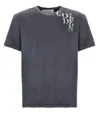 Golden Goose Dark Blue Cotton T-shirt With Contrasting Logo In Blue