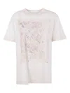 Golden Goose Crew Neck Floral Print Short Sleeves In White
