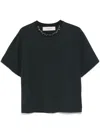 Golden Goose Anthracite Grey T-shirt With Crystals In Black