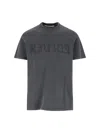Golden Goose Grey Washed-out T-shirt With Logo Men In Gray