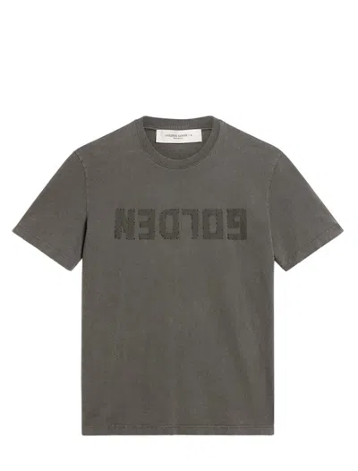 Golden Goose Men Logo Cotton T-shirt In Animal Print