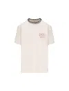 Golden Goose Crewneck T-shirt With In Heritage White/ Blue/ Red