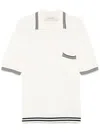 Golden Goose Rib Knitted Polo Shirt In White
