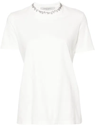 Golden Goose Crystal Crew Neck T-shirt In White