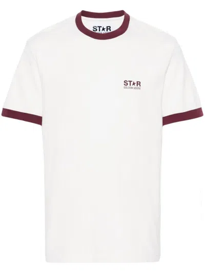 Golden Goose T-shirts And Polos In White/windsor Wine