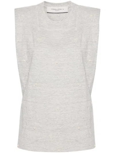 Golden Goose Isabel T-shirt Padded Shoulders Clothing In Grey