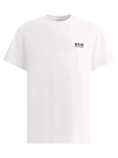 GOLDEN GOOSE GOLDEN GOOSE STAR COLLECTION T-SHIRT WITH CONTRASTING LOGO AND STAR CLOTHING