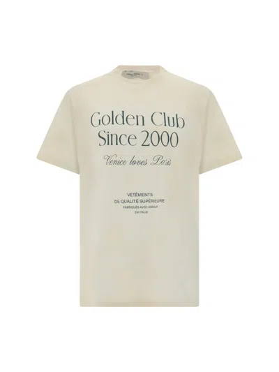 Golden Goose T-shirts In White/dark Green
