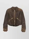 Golden Goose Tailored Blazer With Belted Hem And Pockets In Brown