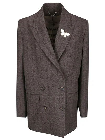 GOLDEN GOOSE TAILORED BLAZER WITH TUNNEL DESIGN AND PINSTRIPE PATTERN