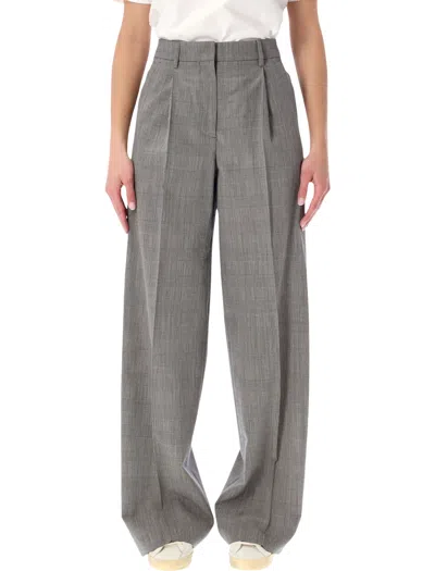 Golden Goose Principe Di Galles Check Oversized Trousers In Gray