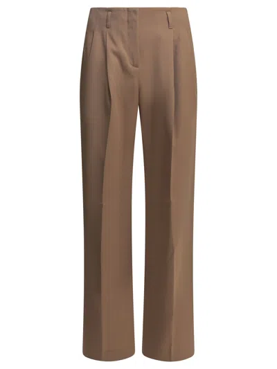 Golden Goose Tailored Pants Made Of Virgin Wool In Brown