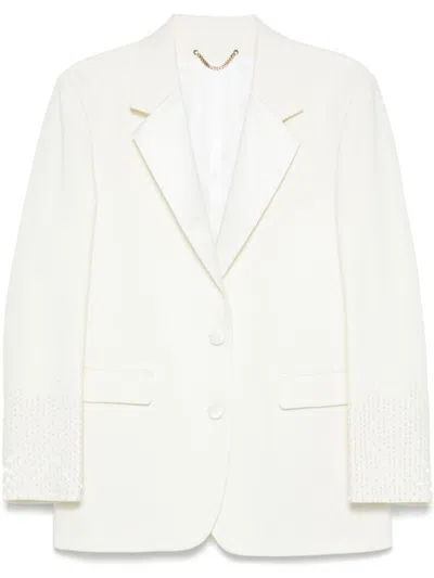 Golden Goose Jacket Over Monopetto Effect Silk And Embroidery In White