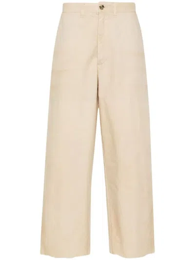 Golden Goose Tapered-leg Cotton Trousers In Tan