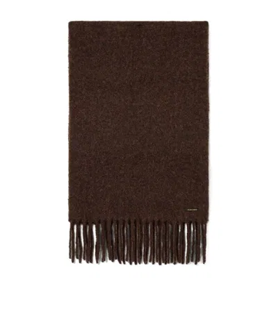 Golden Goose Fringed-edge Scarf In Brown