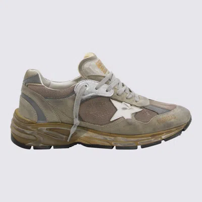 Golden Goose Taupe And Silver Sneakers In Taupe/silver/white