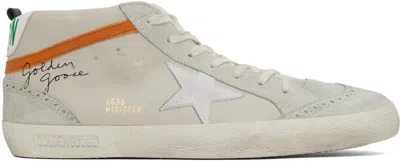 Golden Goose Mid Star Sneakers In Dirty White/white/or