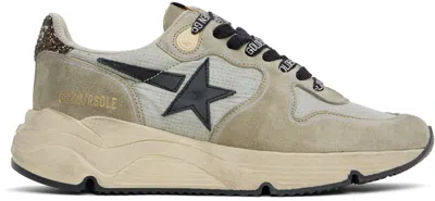 Golden Goose Taupe Running Sole Sneakers In Ice/taupe/black/brow