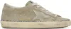 Golden Goose Gray Suede Sneaker Super-star With Glitter In 60369 Ice/silver