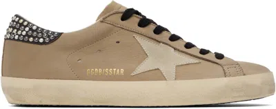 Golden Goose Taupe Super-star Classic Sneakers In Marble/dark Gray