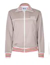 Golden Goose Sweatshirt In Technical Fabric With Star Logo In Neutrals