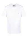 Golden Goose Star Collection T-shirt With Gold Star On The Front In White