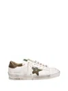 Golden Goose Tejus Printed Star Sneakers With Leather Upper And Rubber Sole In White