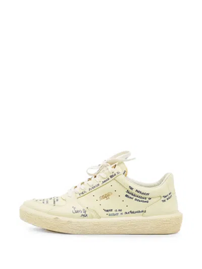 Pre-owned Golden Goose Tenth Star Graffiti-print Sneakers In White