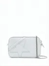 Golden Goose Textured Leather Shoulder Bag With Snakeskin Detail In White
